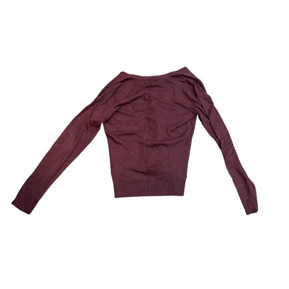 7th Avenue Burgundy Cardigan Sweater Size Medium Garnett Buttons Fall Holiday - Picture 2 of 4